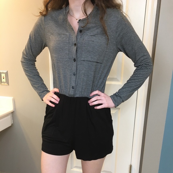 BCBGeneration Romper long sleeve navy stripes - Picture 4 of 8